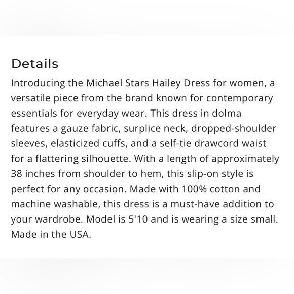 MICHAEL STARS NWOT HAILEY GAUZE DRESS - Picture 8 of 8